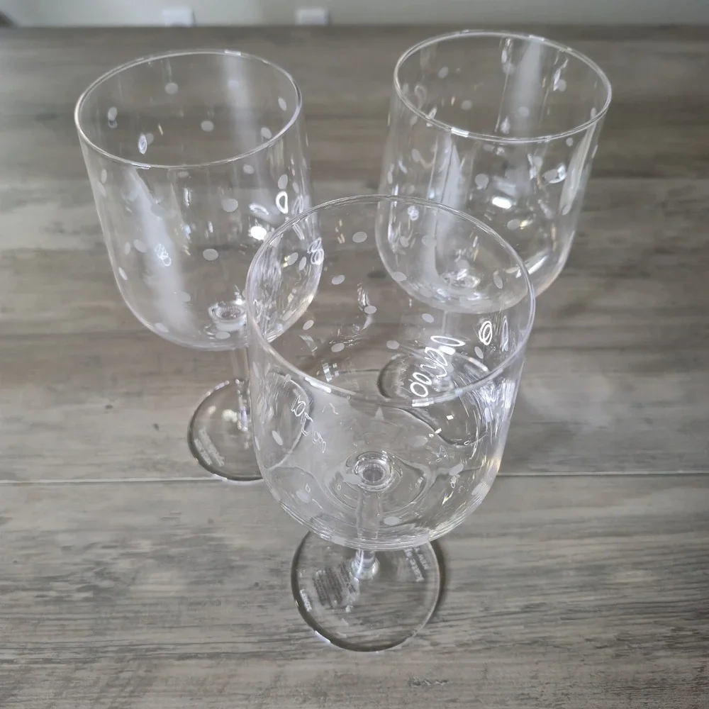 Lenox Kate Spade New York Larabee Dot Wine Glass Set of 3 16oz Discontinued